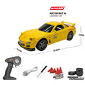 1:43 Mini High Speed Drift 4WD LED Semi proportional Racing Car For Mazda RX7 Subaru Children Remote Control Car Model Toy