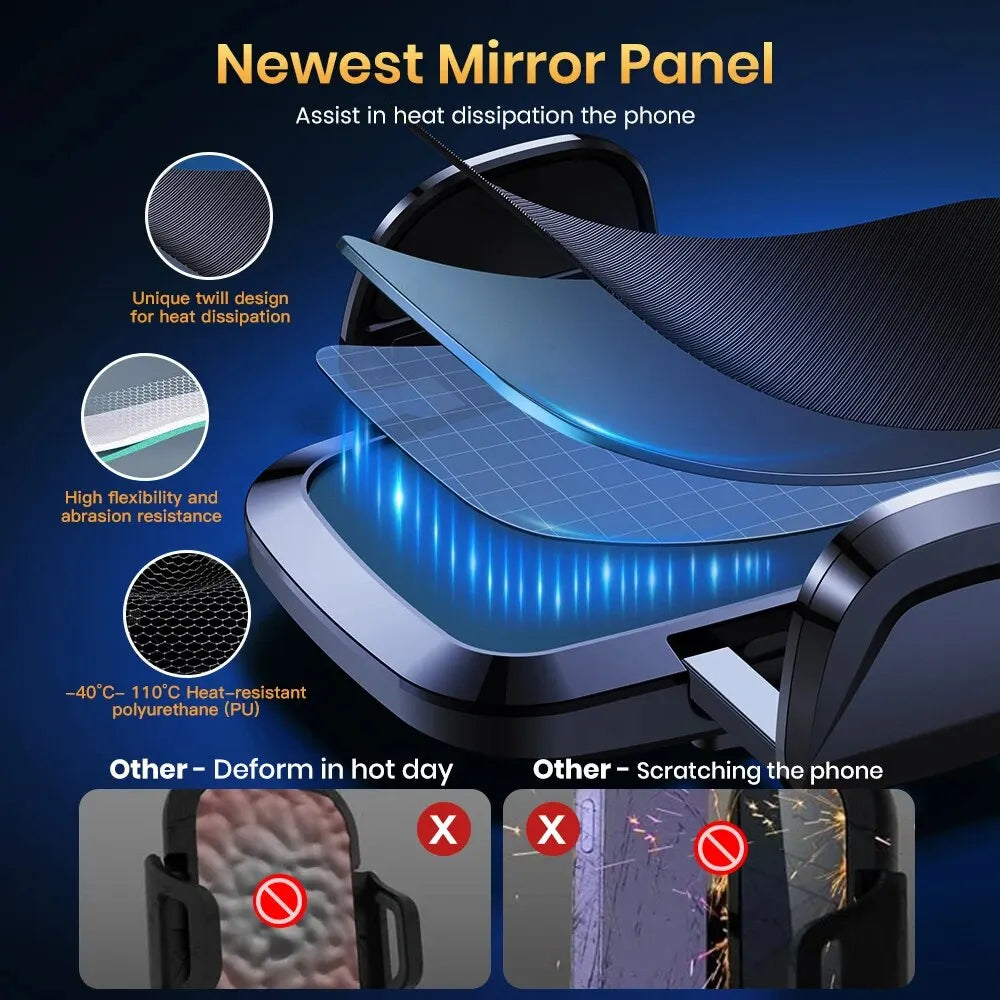 TOPK Car Phone Mount Holder, 3-Point Support 360° Rotating Extended Arm Metal Hook Superior Stability Phone Holder for Car Cars