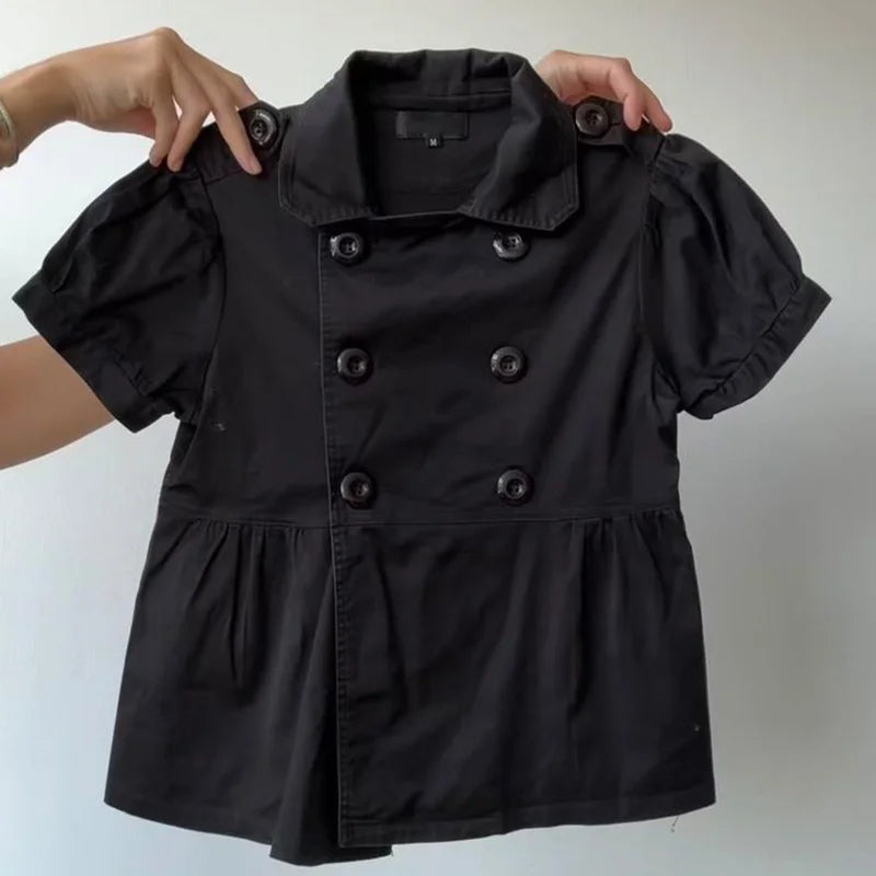 Y2K Gothic style aesthetic tops square neck womens style retro Harajuku fashion casual fairy style sweet and cute emotional girl