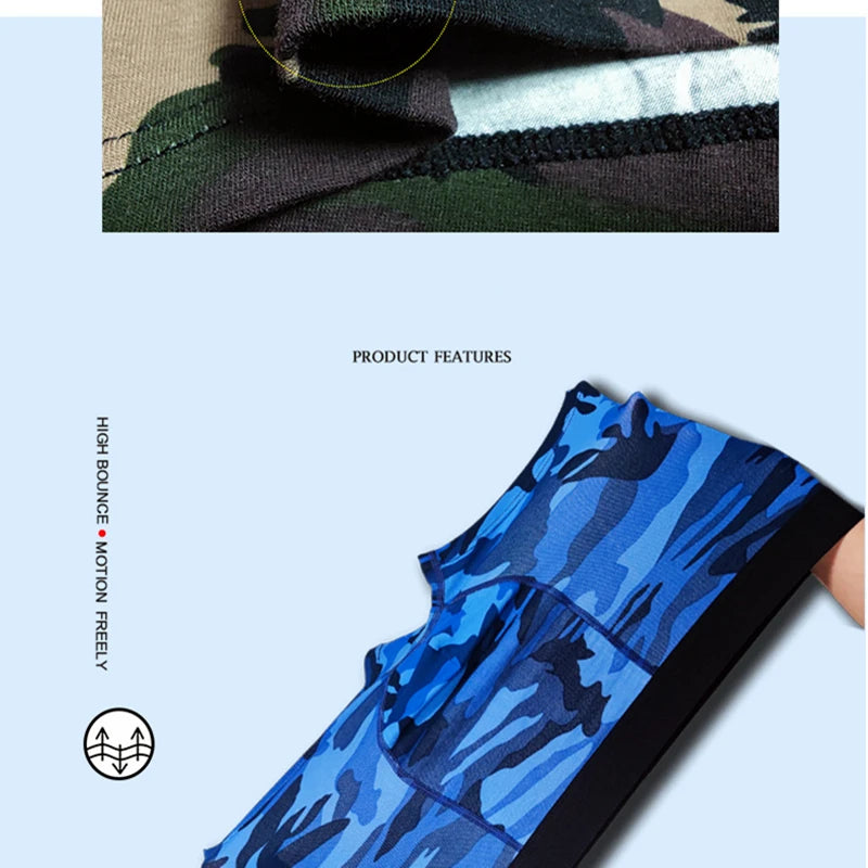 Sports Underwear Men panties Camouflage Men's boxers Cotton Underpants man Large Size boxershorts mens long boxer for Men Gift