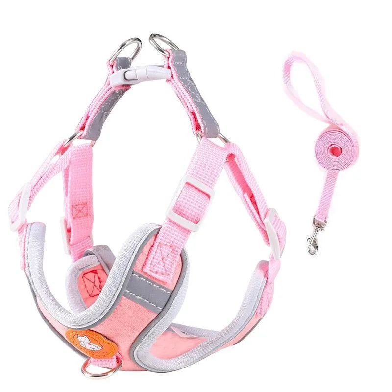 Adjustable Pet Harness for Small Dogs Outdoor Walking Cat Dog Harness Vest Chest Rope Set Reflective Breathable  Harness