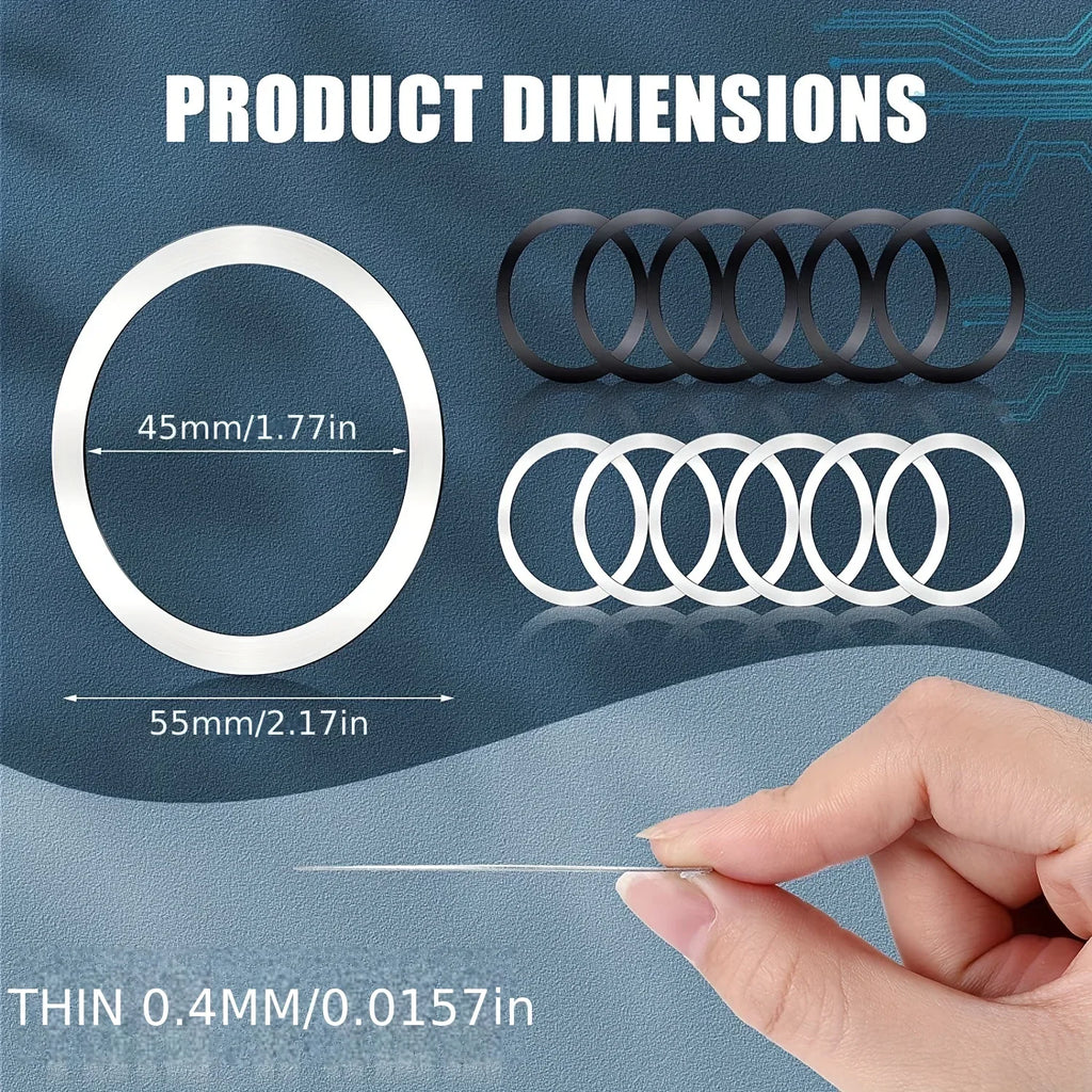 10 Pcs For Magsafe Magnetic Plate Ring Universal Metal Sticker Support Wireless Charger Metal Plate Sheet for Magnet Car Holder