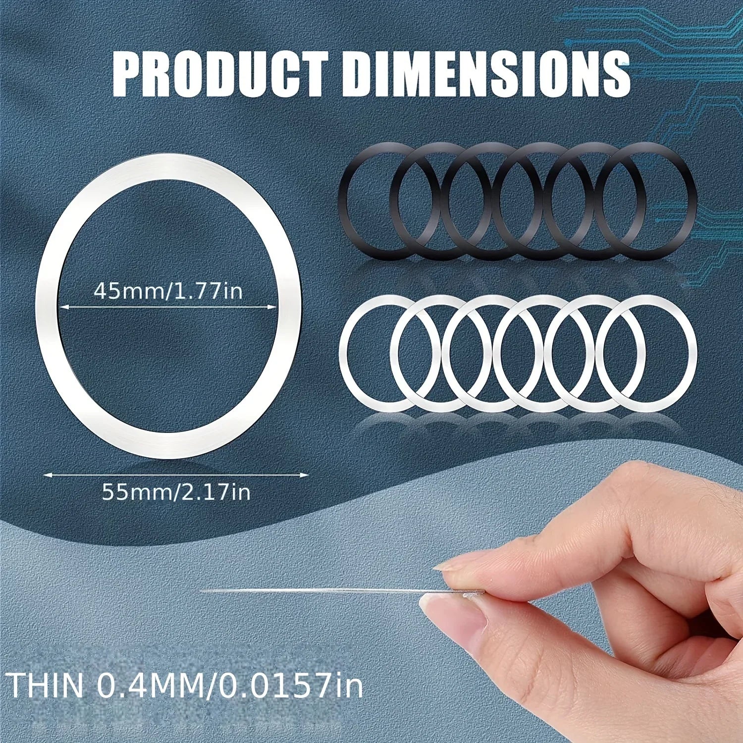 10 Pcs For Magsafe Magnetic Plate Ring Universal Metal Sticker Support Wireless Charger Metal Plate Sheet for Magnet Car Holder