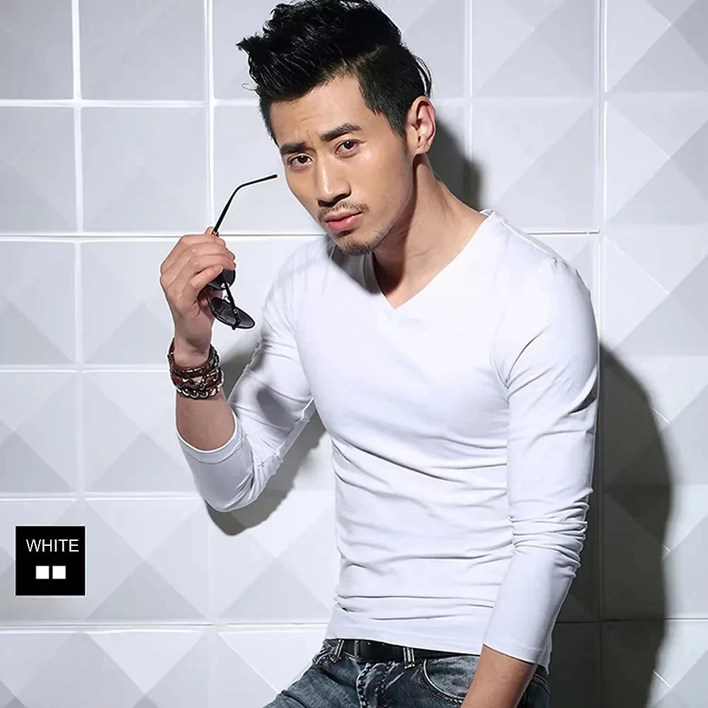 2026 MRMT Men's Long Sleeved T-shirt Round Collar Man T shirt Slim Shirt Solid Color Men T-shirt Tops Tees