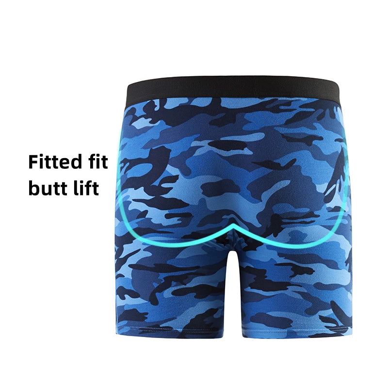 Sports Underwear Men panties Camouflage Men's boxers Cotton Underpants man Large Size boxershorts mens long boxer for Men Gift