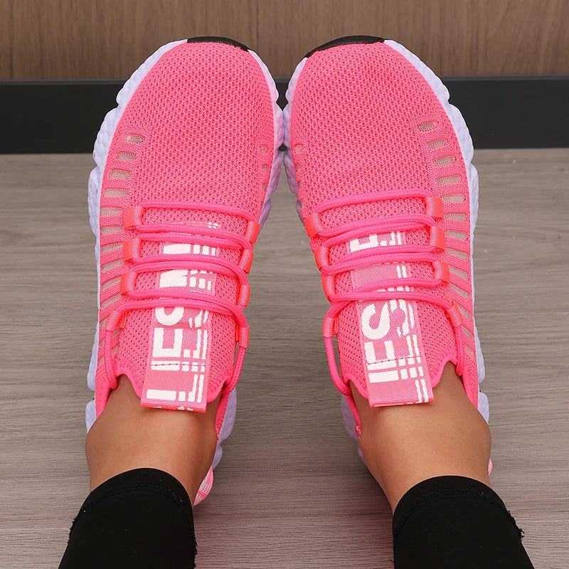 Women's Platform Sports Shoes with Fashionable Trendy Design Breathable Comfortable Shoes Outdoor Hiking  Walking Casual Shoes