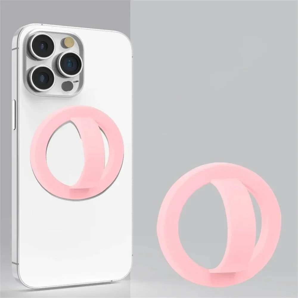 Strong Magnetic Liquid Silicone Comfortable Circular Grip Phone Holder For MagSafe Ring Shape Phone Accessories For iPhone 16