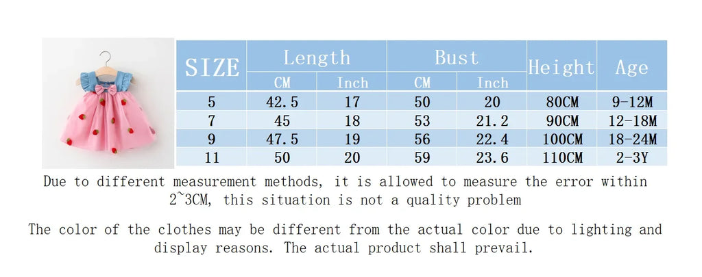 Girls' New Summer Children's Wear Strawberry Embroidered Mesh Spliced Denim Flying Sleeves Tank Top Skirt Foreign Trade Dress