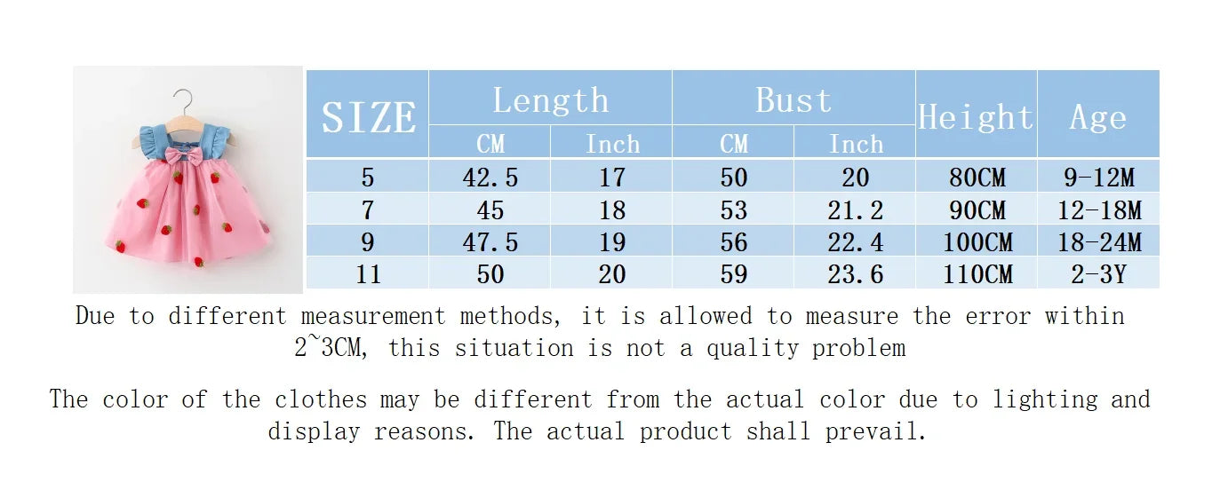 Girls' New Summer Children's Wear Strawberry Embroidered Mesh Spliced Denim Flying Sleeves Tank Top Skirt Foreign Trade Dress
