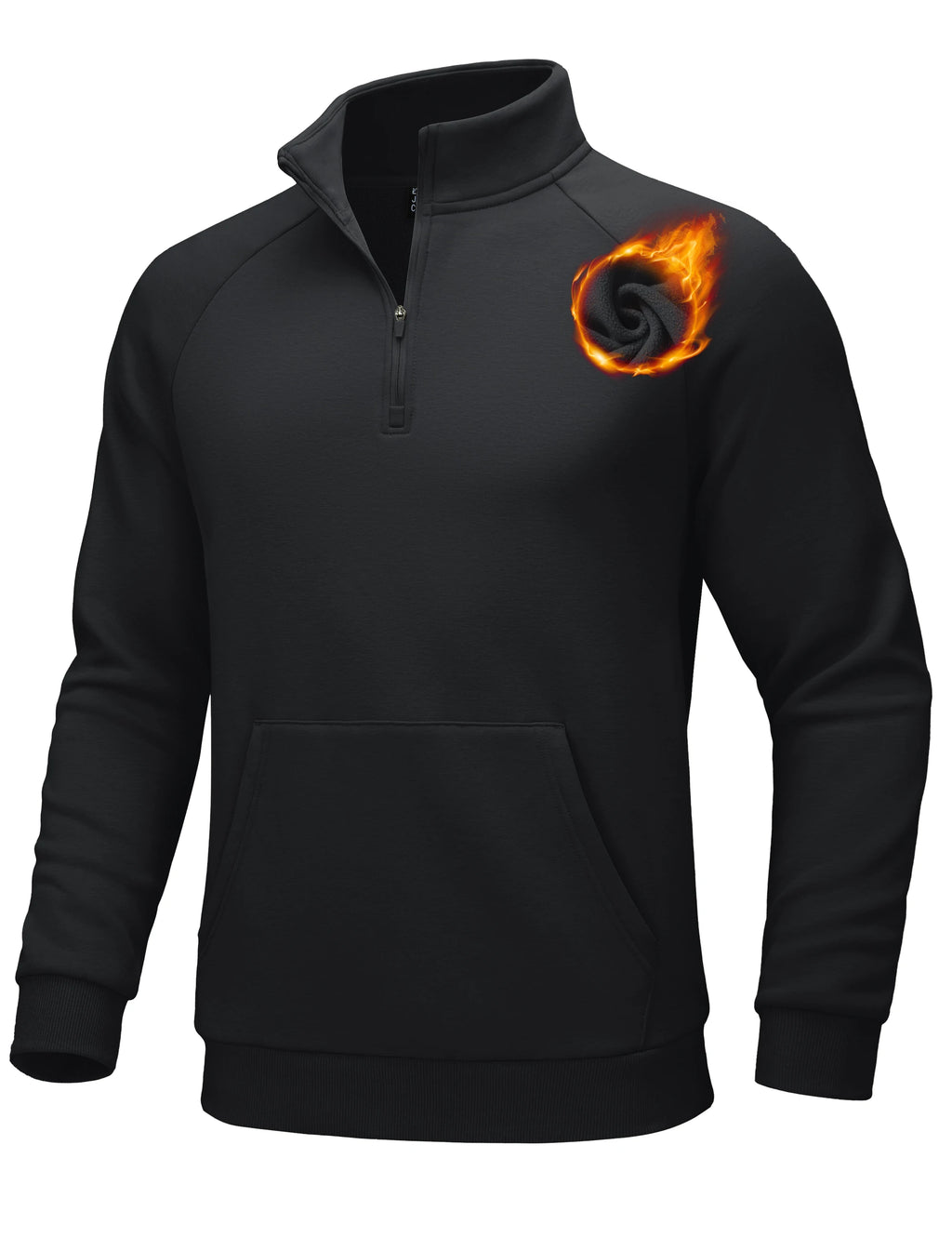 TACVASEN Mens Quarter Zip Pullover Antumn Winter Athletic Warm Sweatshirt Casual 1/4 Zip Fleece Lined Sweater With Pockets Tops