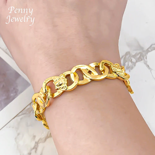 61cm Man Long Trendy Necklace Hip Hop Dubai 18K Gold Plated 925 sterling silver Jewelry Set Bracelet Man Fashion Jewellery Best Father's Day Gifts
