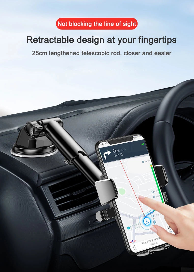 Sucker Car Phone Holder Car Air Vent Clip Mount Stand GPS Telefon Mobile Cell Support for iPhone 14 Promax Xiaomi Huawei Samsung