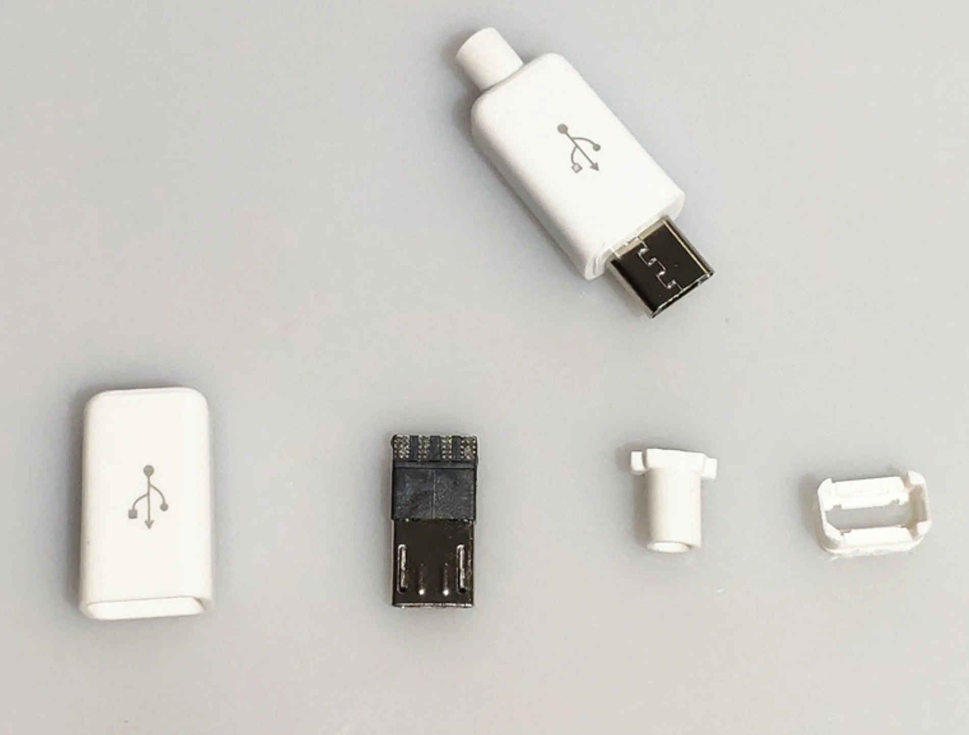10 Sets Micro USB 4Pin 5Pin Male Connectors Plug Black White welding Data OTG Line Interface DIY Data cable Accessories