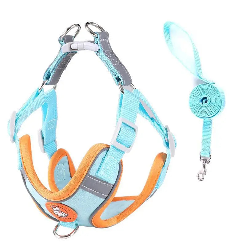 Adjustable Pet Harness for Small Dogs Outdoor Walking Cat Dog Harness Vest Chest Rope Set Reflective Breathable  Harness