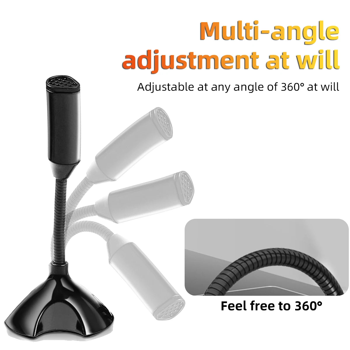 for Desktop PC USB Laptop Microphone Voice Mic High Sensitivity Mini Studio Speech Mic Stand With Holder Gaming Conference