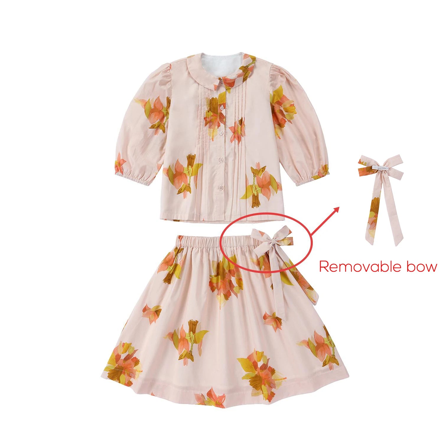 AP Spanish Sunset Collection SS26 Girls Puff Sleeves Dress Embroidery Sweater Boy V-neck Blazer Brothers Sisters Family Matching