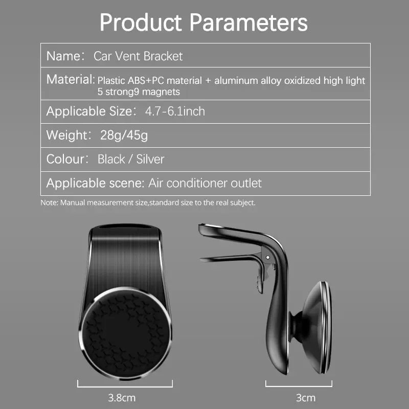 360° Magnetic Car Phone Holder Air Vents Clip Car Cell phone GPS Support Mobile For Auto For iphone Xiaomi Huawei Samsung