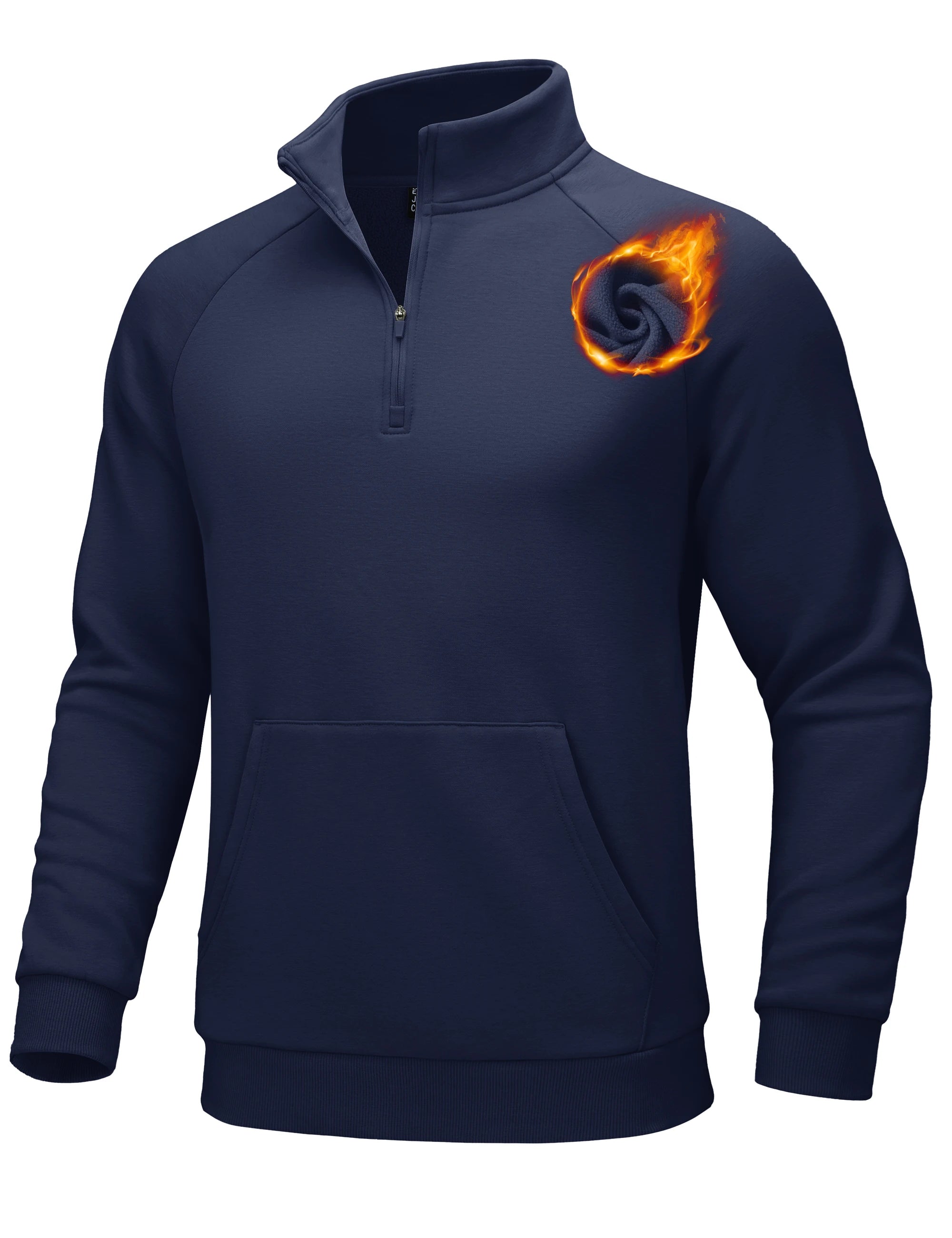 TACVASEN Mens Quarter Zip Pullover Antumn Winter Athletic Warm Sweatshirt Casual 1/4 Zip Fleece Lined Sweater With Pockets Tops