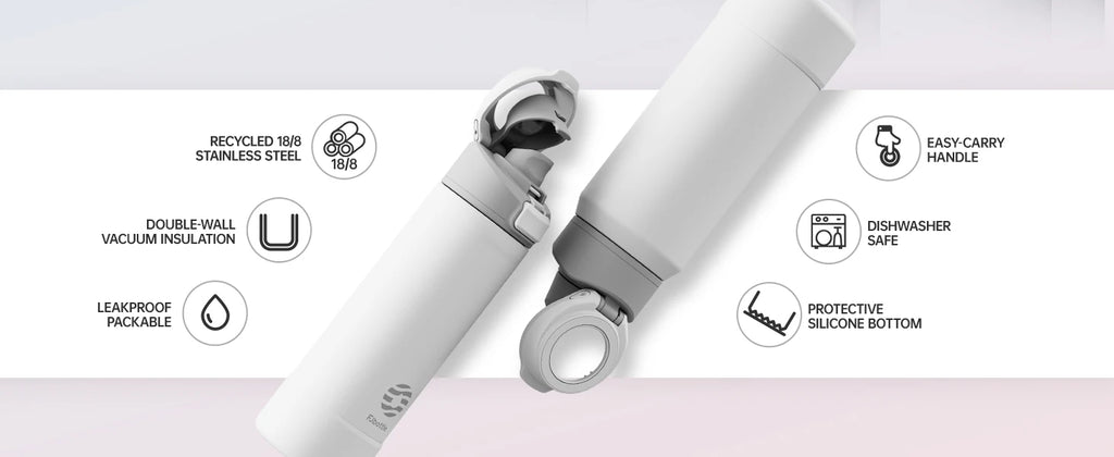 Fjbottle Magnetic Thermos Stainless Steel Sports Water Bottle with Magnetic Phone Holder Bouncing cover Insulation Cup