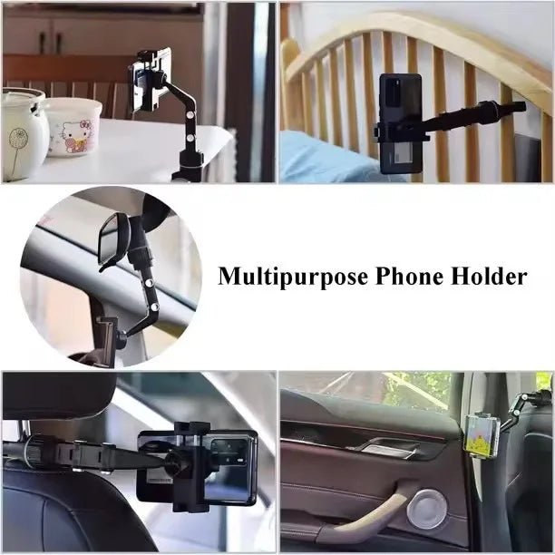 For All Car Rearview Mirror Phone Holder 360° Rotatable and Retractable Car Phone Mount Multifunctional Rear View Mirror Holder