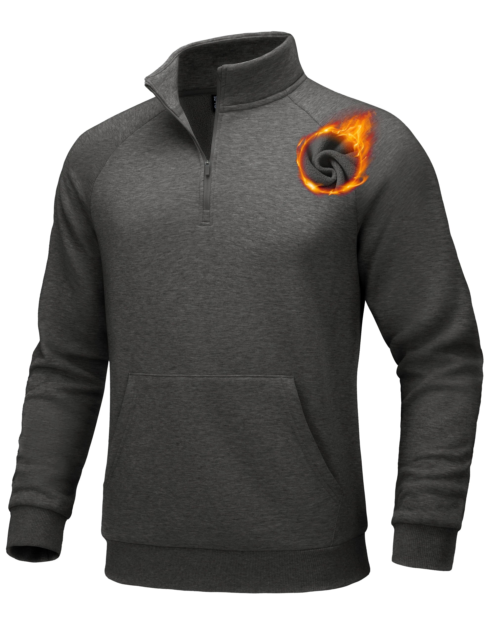 TACVASEN Mens Quarter Zip Pullover Antumn Winter Athletic Warm Sweatshirt Casual 1/4 Zip Fleece Lined Sweater With Pockets Tops