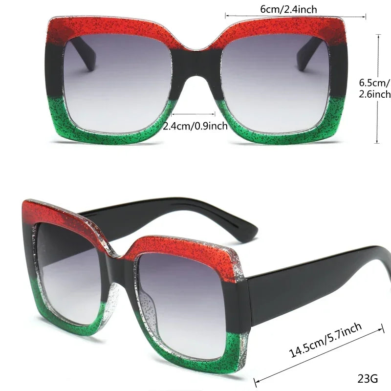 Luxury Big Square Sunglasses Women Brand Designer Retro Clear Sun Glasses for Female Oversized Black Shades Oculos UV400