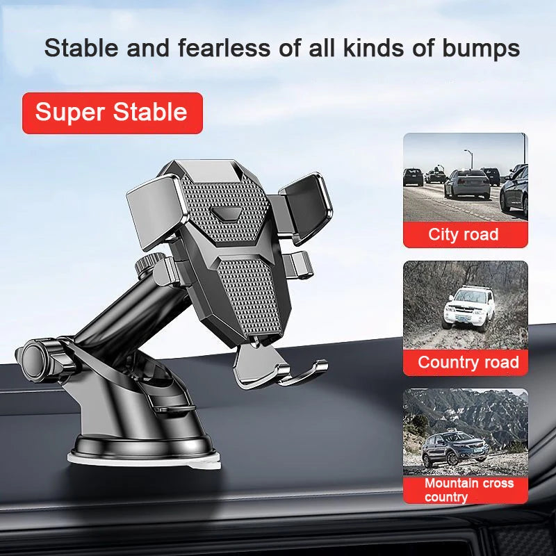Sucker Car Phone Holder Car Air Vent Clip Mount Stand GPS Telefon Mobile Cell Support for iPhone 14 Promax Xiaomi Huawei Samsung