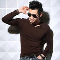 2026 MRMT Men's Long Sleeved T-shirt Round Collar Man T shirt Slim Shirt Solid Color Men T-shirt Tops Tees