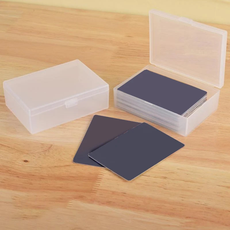 Black/white Plastic Case Card Storage Box Clear Stackable Card Box Desk Organizer Case Business Card Bank ID Card Storage
