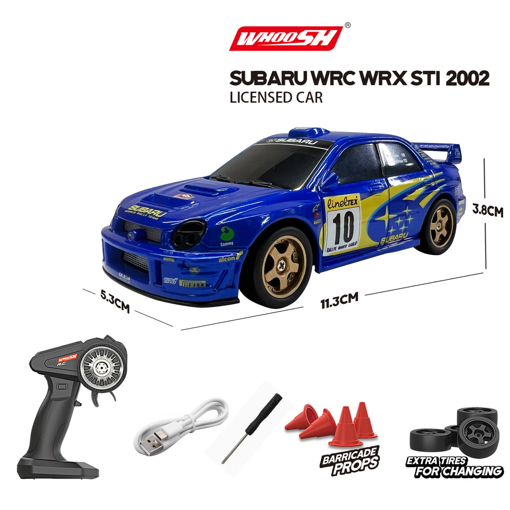 1:43 Mini High Speed Drift 4WD LED Semi proportional Racing Car For Mazda RX7 Subaru Children Remote Control Car Model Toy