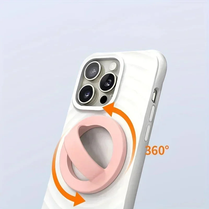 Strong Magnetic Liquid Silicone Comfortable Circular Grip Phone Holder For MagSafe Ring Shape Phone Accessories For iPhone 16