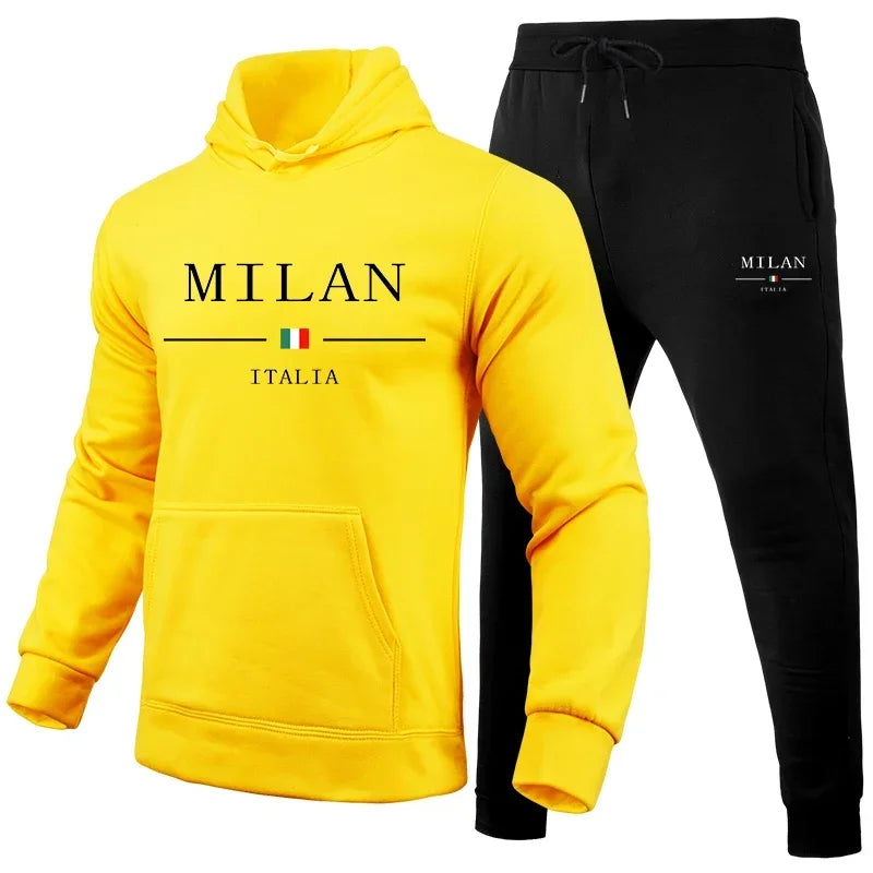 Men's Tracksuit Outdoors Hot Sale Men Daily Comfort Hooded Single Sportswear and Sweatpant Man Fashion Sports set Jogging Simple