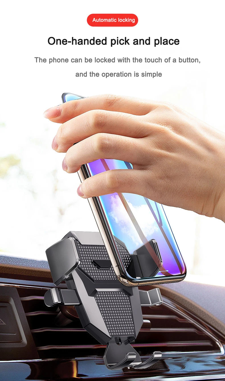 Sucker Car Phone Holder Car Air Vent Clip Mount Stand GPS Telefon Mobile Cell Support for iPhone 14 Promax Xiaomi Huawei Samsung