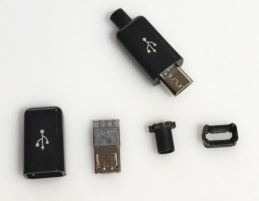 10 Sets Micro USB 4Pin 5Pin Male Connectors Plug Black White welding Data OTG Line Interface DIY Data cable Accessories