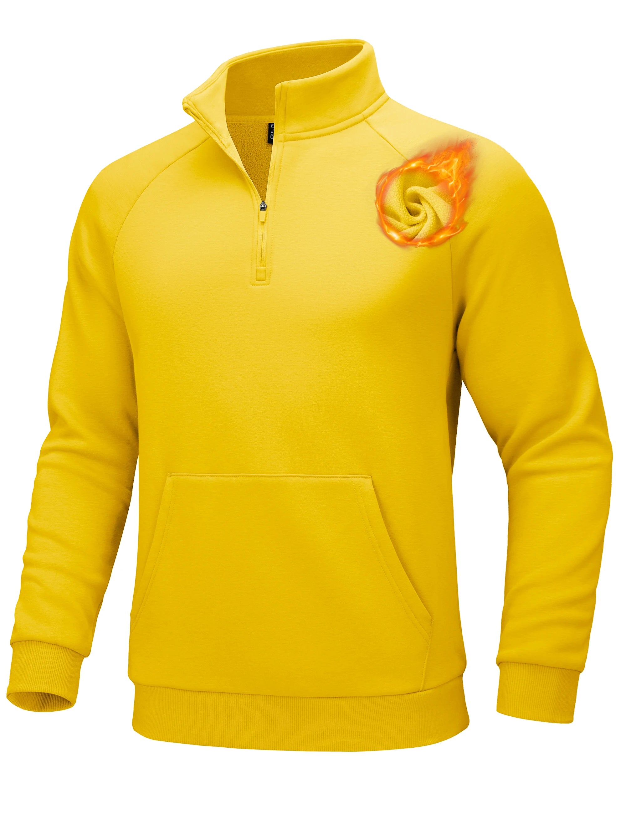 TACVASEN Mens Quarter Zip Pullover Antumn Winter Athletic Warm Sweatshirt Casual 1/4 Zip Fleece Lined Sweater With Pockets Tops