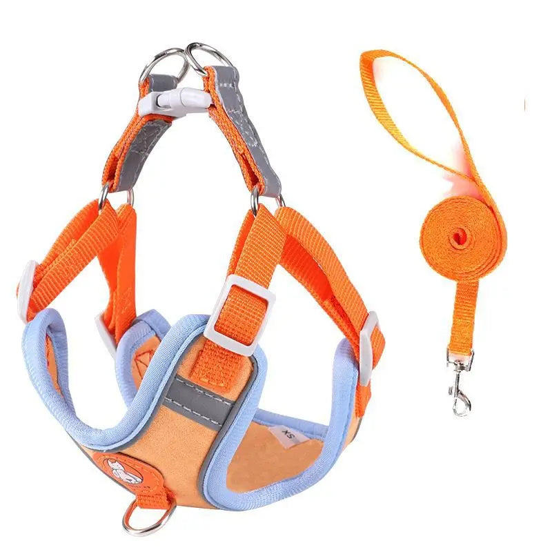 Adjustable Pet Harness for Small Dogs Outdoor Walking Cat Dog Harness Vest Chest Rope Set Reflective Breathable  Harness