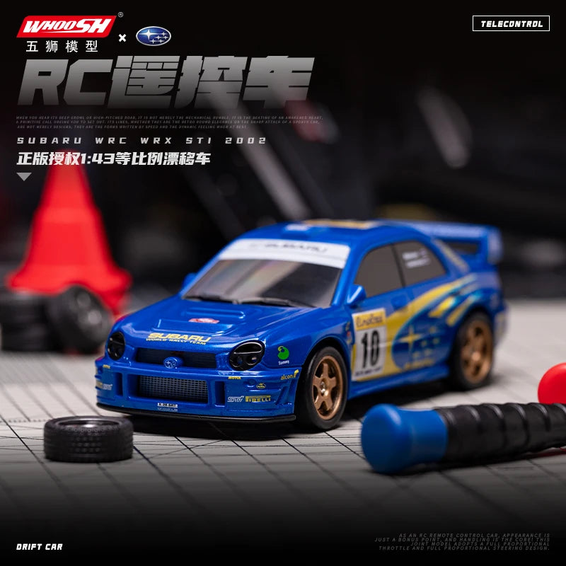 1:43 Mini High Speed Drift 4WD LED Semi proportional Racing Car For Mazda RX7 Subaru Children Remote Control Car Model Toy