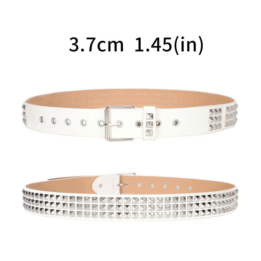Trend Rivet Belt Heavy Metal Belt Men Women Punk Nightclub Rock Style Belt Jeans Belt Y2K Belt Fashion Decoration Women' Belt