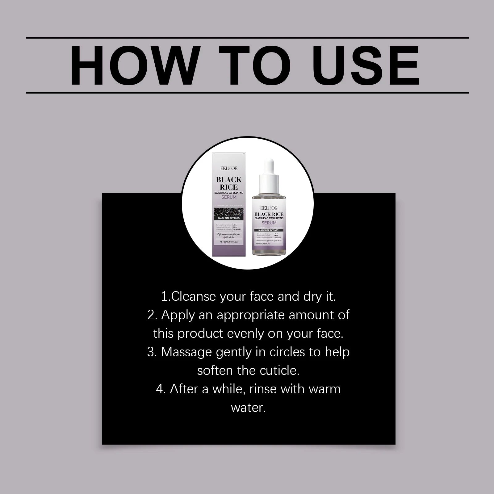 Black & White Rice Exfoliating Serum Set BHA Niacinamide Pore Minimizing & Brightening Blackhead Whitehead Remover Skincare Set