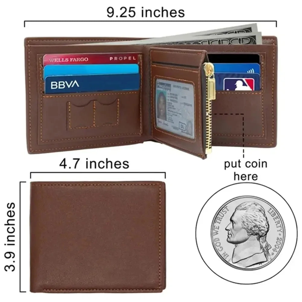 Personalized Picture Name Wallet Engraved Photo Short Purse Custom Folding Wallet Gifts for Him Men for Dad Father's Day Husban
