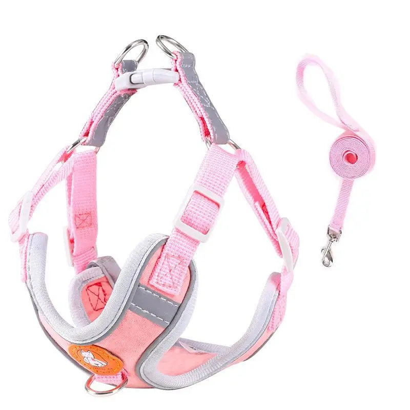 Adjustable Pet Harness for Small Dogs Outdoor Walking Cat Dog Harness Vest Chest Rope Set Reflective Breathable  Harness
