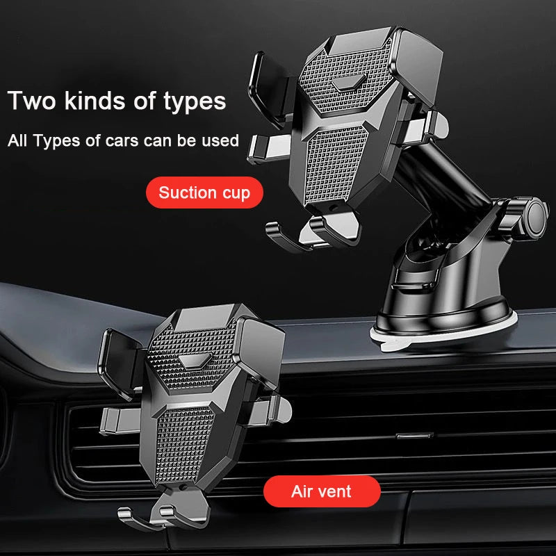 Sucker Car Phone Holder Car Air Vent Clip Mount Stand GPS Telefon Mobile Cell Support for iPhone 14 Promax Xiaomi Huawei Samsung