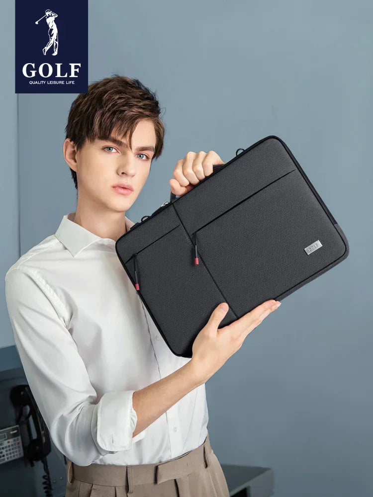 GOLF Professional Laptop Bag with Shoulder Strap Executive Briefcase Man Notebook 15.6 Handbag Men's Office Clutch Bag