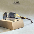 2024 Square Sunglasses For Men New Luxury Vintage Designer Rimless Sunglasses Women Trendy Fashion Glasses Gafas De Sol Hombre