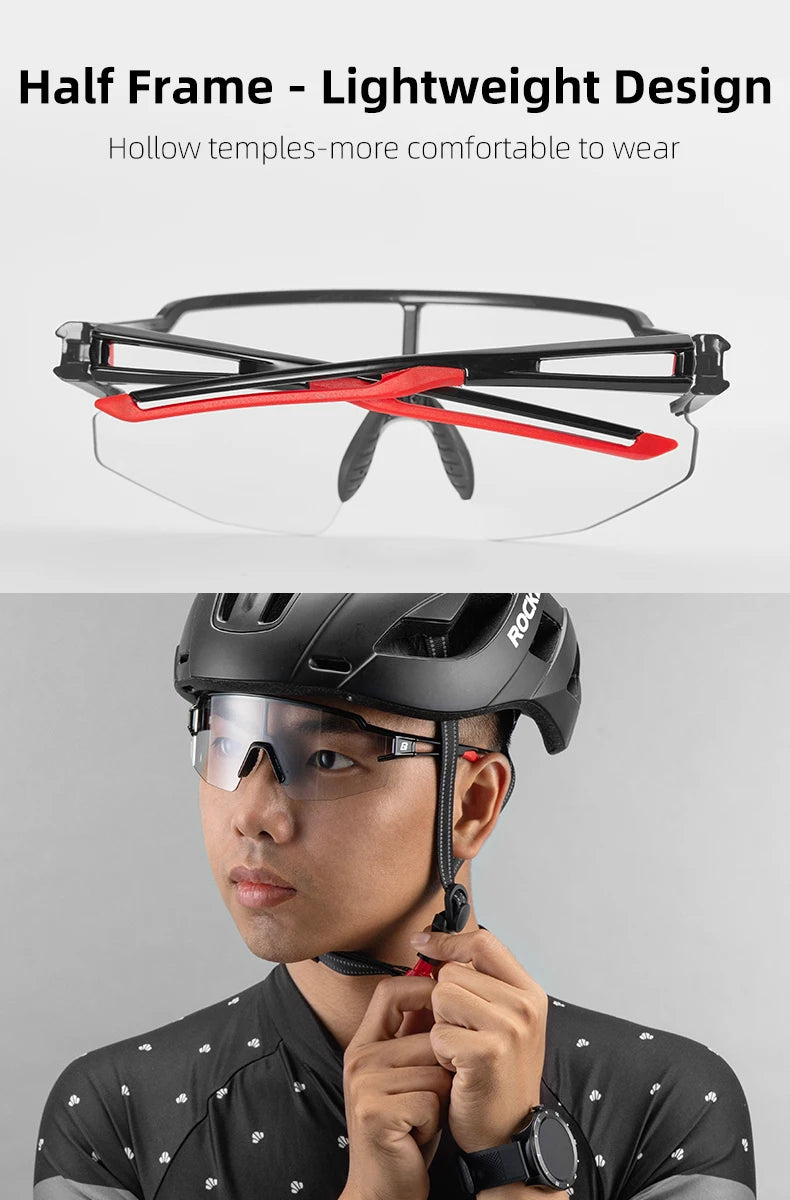 ROCKBROS Bicycle Glasses Photochromic Bike Glasses UV400 Protection Eyewear Polarized Sunglasses MTB Road Cycling Goggles