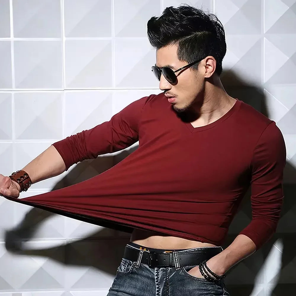 2026 MRMT Men's Long Sleeved T-shirt Round Collar Man T shirt Slim Shirt Solid Color Men T-shirt Tops Tees