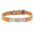 Personalized Dog Collar Name Carved 16 Colors Solid PU Leather Collar For Small Medium Large Dogs Puppy Cat Accessories Red Pink