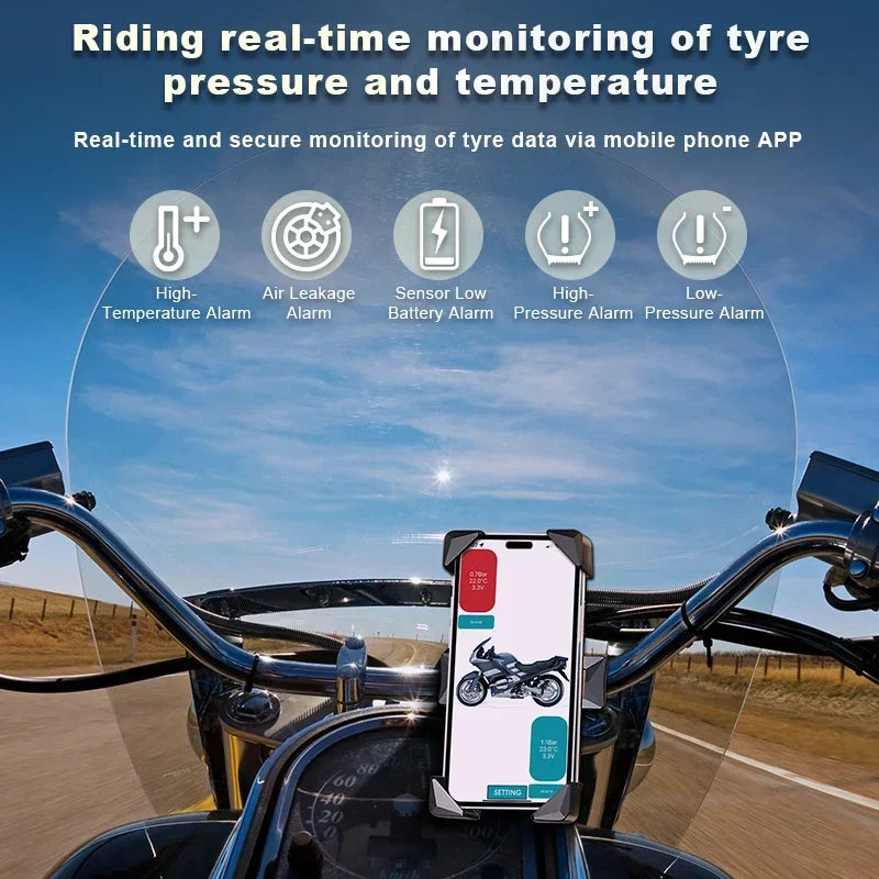 Car TPMS Wireless Bluetooth 5.0 Tire Pressure Monitoring System Mobile Phone Display Tyre Sensors Motorcycle For Android IOS