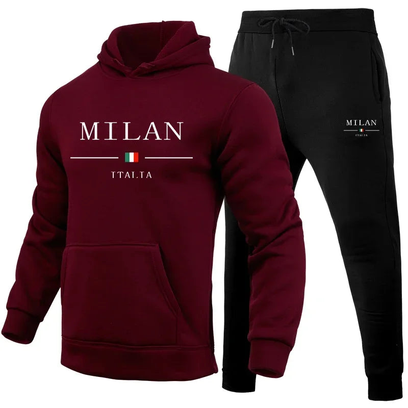 Men's Tracksuit Outdoors Hot Sale Men Daily Comfort Hooded Single Sportswear and Sweatpant Man Fashion Sports set Jogging Simple