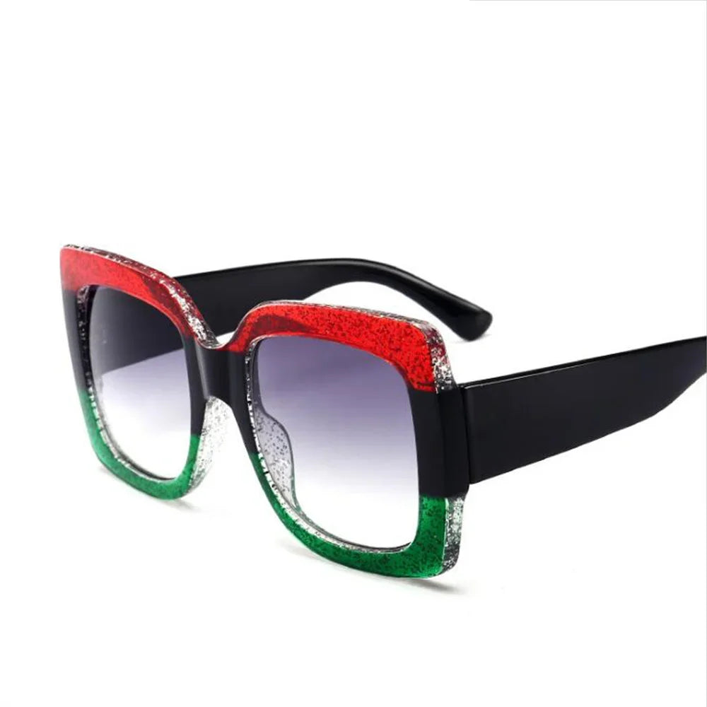 Luxury Big Square Sunglasses Women Brand Designer Retro Clear Sun Glasses for Female Oversized Black Shades Oculos UV400